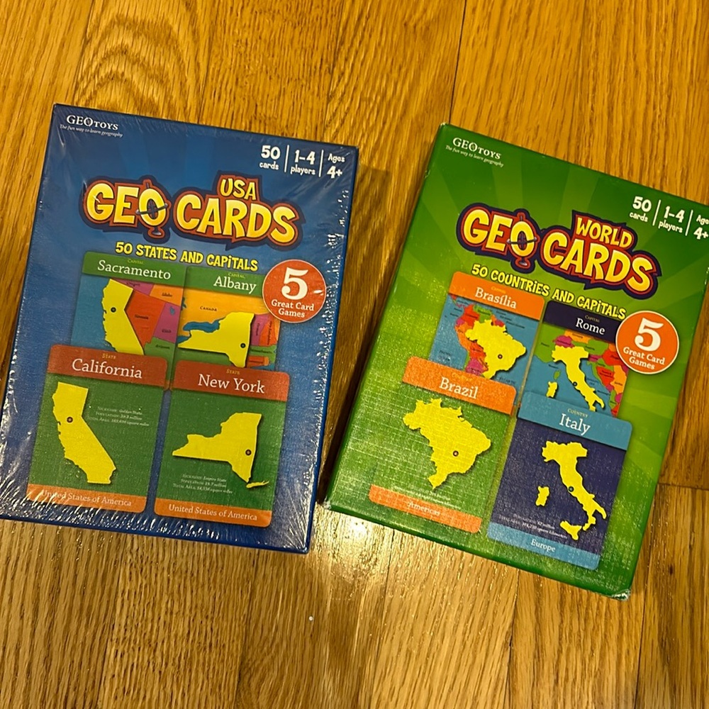 Geo Cards learning game - USA and World